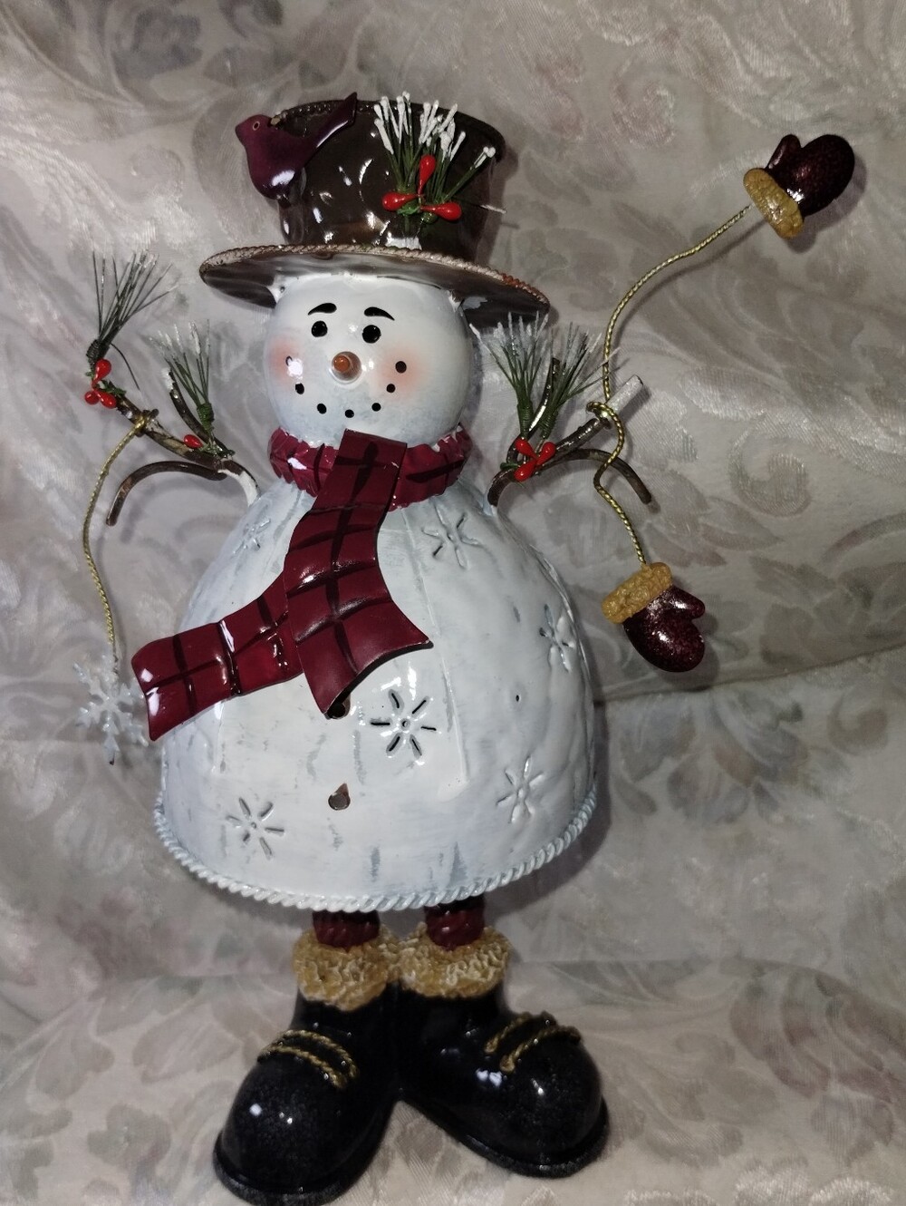 Metal Snowman Tea Light Holder